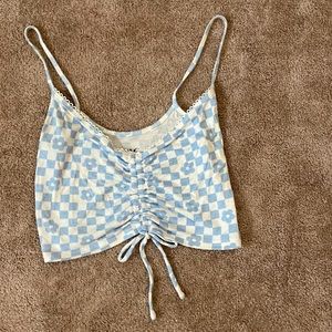 PACSUN CROP CHECKERBOARD TANK